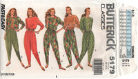 Butterick 5179 Jacket, Top and Harem or Parachute Pants, Uncut, Factory Folded Sewing Pattern Size 12-16