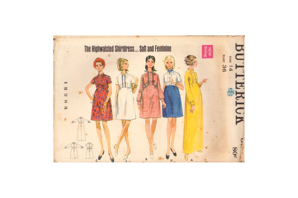 Butterick 5201 Sewing Pattern, Dress, Size 14, Cut, Complete