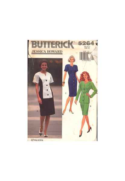 Butterick 5264 Jessica Howard Misses' Fitted, Straight Top or Dress and Tapered Skirt, Uncut, Factory Folded Sewing Pattern Size 6-10