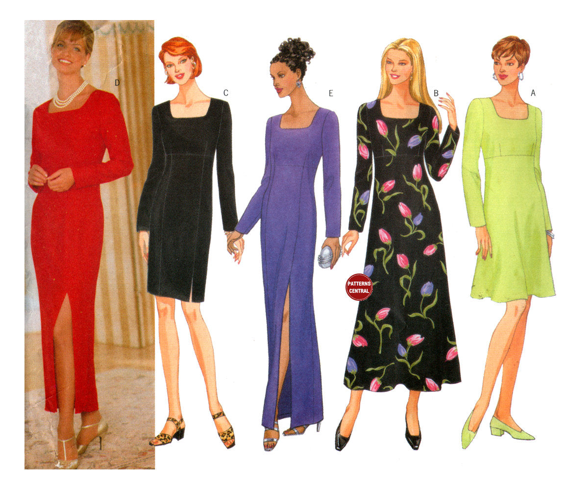 90s Sewing Pattern: Butterick 5304 Lined, A-Line, Empire Waist Evening Patterns Central 90s Sewing Pattern: Butterick 5304 Lined, A-Line, Empire Waist Evening Patterns Central