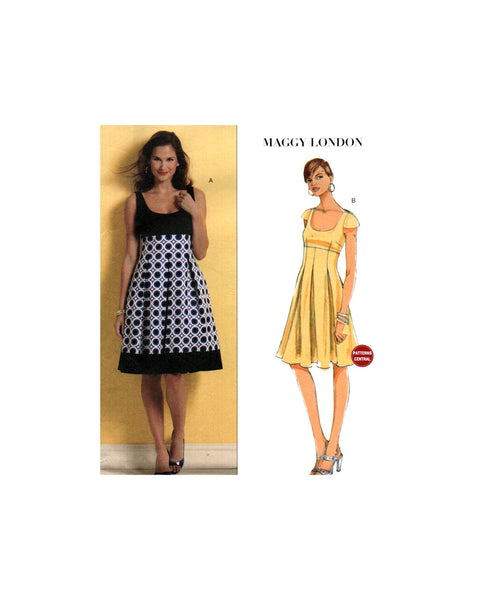 Butterick 5317 Fit and Flare Dress with Inverted Pleat Skirt, Uncut, Factory Folded, Sewing Pattern Size 8-14