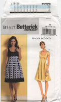 Butterick 5317 Fit and Flare Dress with Inverted Pleat Skirt, Uncut, Factory Folded, Sewing Pattern Size 8-14
