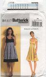 Butterick 5317 Fit and Flare Dress with Inverted Pleat Skirt, Uncut, Factory Folded, Sewing Pattern Size 8-14