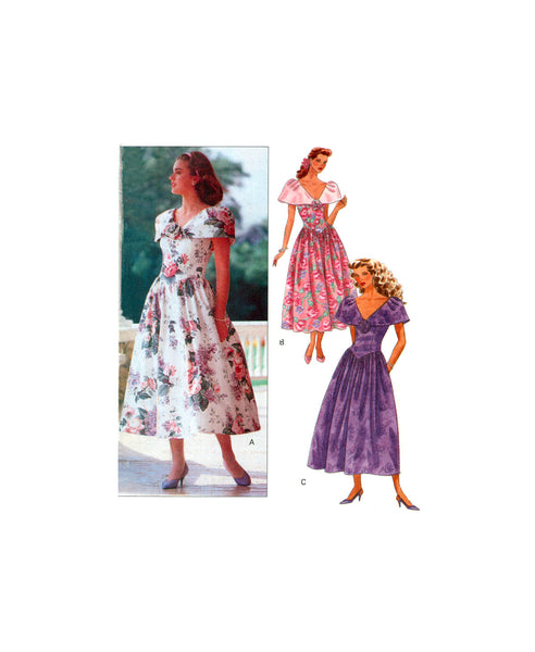 Butterick 5322 Basque Waist Fit and Flare Dress, Uncut, Factory Folded Sewing Pattern Size 6-12