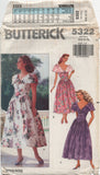 Butterick 5322 Basque Waist Fit and Flare Dress, Uncut, Factory Folded Sewing Pattern Size 6-12