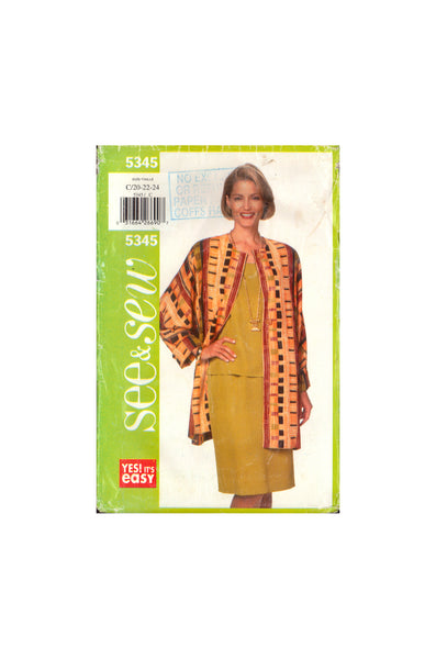 See&Sew 5345 Sewing Pattern Top Skirt Jacket Size 20-22-24 Uncut Factory Folded