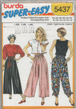 Burda 5437 Wide Leg Pants in Two Lengths, Uncut, Factory Folded Sewing Pattern Multi Size 8-18