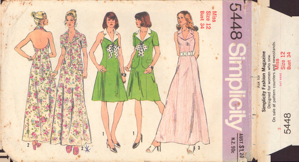 Simplicity 5448 Sewing Pattern, Dress and Jacket, Size 12, Cut, Complete