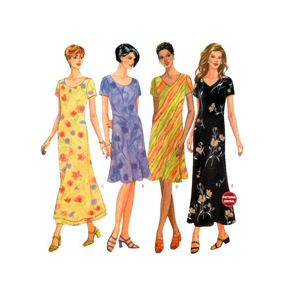 Butterick 5467 Loose Fitting, Bias A-Line Dress, Uncut, Factory Folded, Sewing Pattern Size 12-16