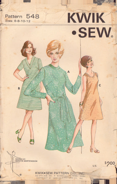 Kwik Sew 549 Sewing Pattern, Dress, Size 6-12, Uncut, Factory Folded