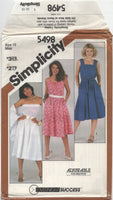 Simplicity 5498 Retro 80s Sundress with Neckline Variations, Uncut, Factory Folded, Sewing Pattern Size 10
