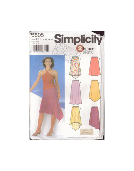 Simplicity 5505 Sewing Pattern, Skirts, Size 14-20, Uncut, Factory Folded