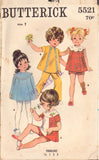 Butterick 5521 Sewing Pattern, Toddlers' Dress, Pants and Shorts, Size 1, Cut, Complete