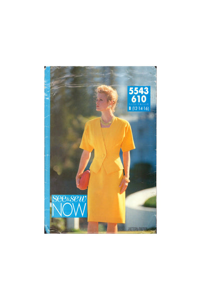 See&Sew 5543 Sewing Pattern Women's Dress, Jacket Size 12-14-16 Uncut Factory Folded