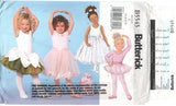 Butterick 5545 Child's Ballet Leotard, Skirt and Ponytail Holder, Uncut, F/Folded Sewing Pattern Size 2-5