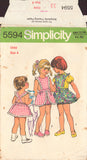 Simplicity 5594 Sewing Pattern, Girls' Pinafore and Bloomers, Size 4, Cut, Complete
