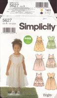 Simplicity 5627 Sewing Pattern, Toddler's Dress, Size 1/2-2, Neatly Cut, Complete