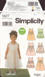 Simplicity 5627 Sewing Pattern, Toddler's Dress, Size 1/2-2, Neatly Cut, Complete