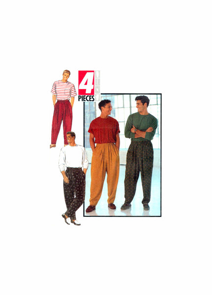 Butterick 5659 Men's Very Loose Fitting, Front Pleated Pants, Uncut, Factory Folded Sewing Pattern Size 24-34 (XS-M)