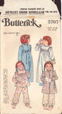 Butterick 5707 Sewing Pattern, Children's Robe, Nightgown & Pajamas, Size 4, Partially Cut, Complete