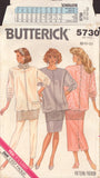 Butterick 5730 Sewing Pattern, Women's Top, Pants and Skirt, Size 8, Cut, Complete