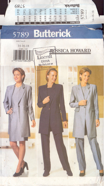 McCall's 5789 Sewing Pattern, Jacket, Top, Skirt and Pants, Size 14-16-18, Cut, Complete