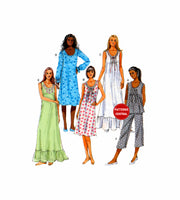 Butterick 5792, Nightgown in Two Lengths, Pajama Top and Pants, Uncut, Factory Folded Sewing Pattern Plus Size 38-48