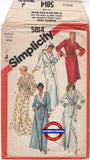 Simplicity 5814 Shawl Collar or Hooded Robe in Two Lengths, Uncut, Factory Folded Sewing Pattern Bust 36-38 (92-97 cm)