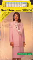 Butterick 5817 Sewing Pattern Jacket Skirt Size 18-20-22 Uncut, Factory Folded