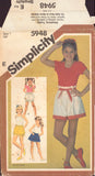 Simplicity 5948 Girls' Shorts, Sewing Pattern Size 7, Neatly Cut, Complete