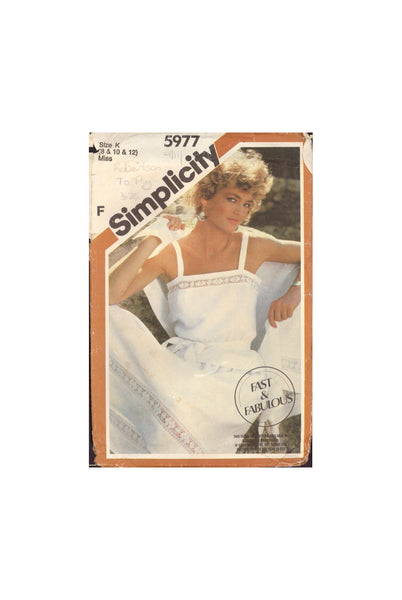 Simplicity 5977 Sewing Pattern, Dress and Shawl, Size 8-10, Cut, Complete