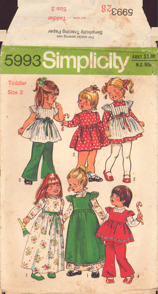 Simplicity 5993 Children's Dress or Smock, Size 2, Cut, Complete