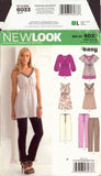 New Look 6033 Tunic Top, Pants, Sewing Pattern, Size 6-16, Uncut, Factory Folded