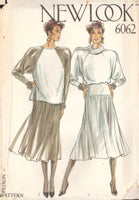 New Look 6062 Sewing Pattern, Top and Skirt, Size 8-12, Cut, Complete