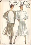 New Look 6062 Sewing Pattern, Top and Skirt, Size 8-12, Cut, Complete