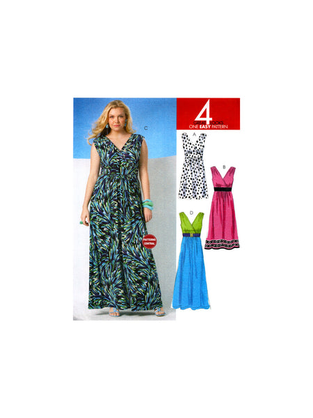 McCall's 6073 V-Neckline Dress in Three Lengths, Uncut, Factory Folded, Sewing Pattern Size 18-24