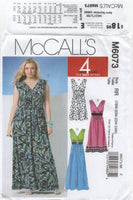 McCall's 6073 V-Neckline Dress in Three Lengths, Uncut, Factory Folded, Sewing Pattern Size 18-24