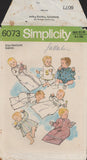 Simplicity 6073 Sewing Pattern, Babies' Wardrobe, Size Newborn, Partially Cut, Complete
