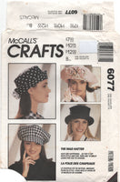 McCall's 6077 Five Great Hats and a Tie to Create, Partially Cut, Partially Factory Folded, Complete Sewing Pattern Various Sizes