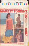 McCall's 6087 Sewing Pattern, Dress Or Top, Size Small, Cut, Complete