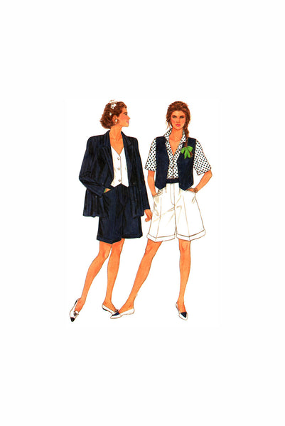 New Look 6093 Loose Fitting Jacket, Vest with Shaped Hem and Cuffed Shorts, Uncut, Factory Folded Sewing Pattern Multi Size 8-18