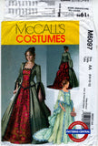 McCall's 6097 Two Piece Victorian Gothic Dress Costume, Uncut, Factory Folded, Size 6-12