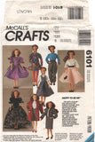 McCall's 6101 Doll Clothing for 11.5" or 12.5' High Fashion Dolls, Uncut, Factory Folded Sewing Pattern