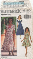 Butterick 6103 Fit and Flare Dress with Cape Collar, Uncut, Factory Folded, Sewing Pattern Size 6-12