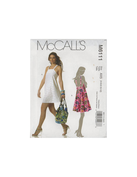 McCall's 6111 Sewing Pattern, Dress, Size 4-6-8-10-12, Cut Apart, Complete