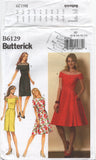 Butterick 6129 Fit and Flared or Straight Skirt Dress, F/Folded, Sewing Pattern Size 6-14 or 14-22