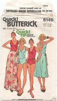 Butterick 6148 Fitted Mock Wrap Swimsuit and Wrap Skirt, Uncut, F/Folded Sewing Pattern Size 12
