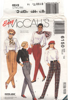 McCall's 6150 Set of Pants with Front Pleat Variations, Uncut, Factory Folded Sewing Pattern Size 14