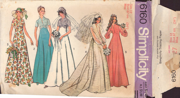 Simplicity 6160 Sewing Pattern, Wedding Dress or Bridesmaids' Dress, S – Patterns Central Simplicity 6160 Sewing Pattern, Wedding Dress or Bridesmaids' Dress, S – Patterns Central