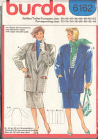 Burda 6162 Sewing Pattern Coat and Skirt, Size 12-20 & 40-44, Uncut, Factory Folded